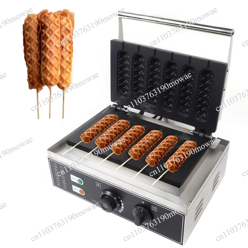 Corn Dog Stick - 6-delige antiaanbak wafelbakmachine van roestvrij staal,