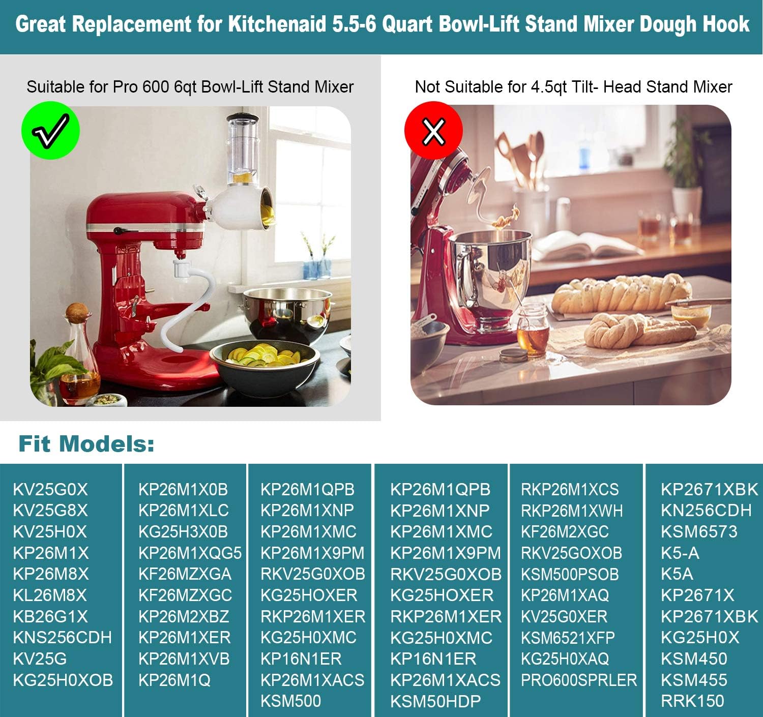 Gecoate spiraalvormige deeghaa - Kitchenaid Mixer Pro 600 recensie en prijs